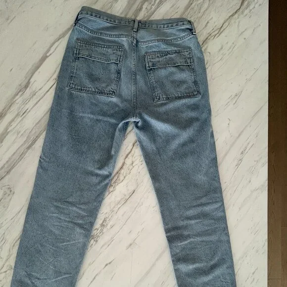 Agolde Cooper Cargo Pants in Rank Womens Size 28 Jeans Blue Light Wash Denim - Picture 8 of 9